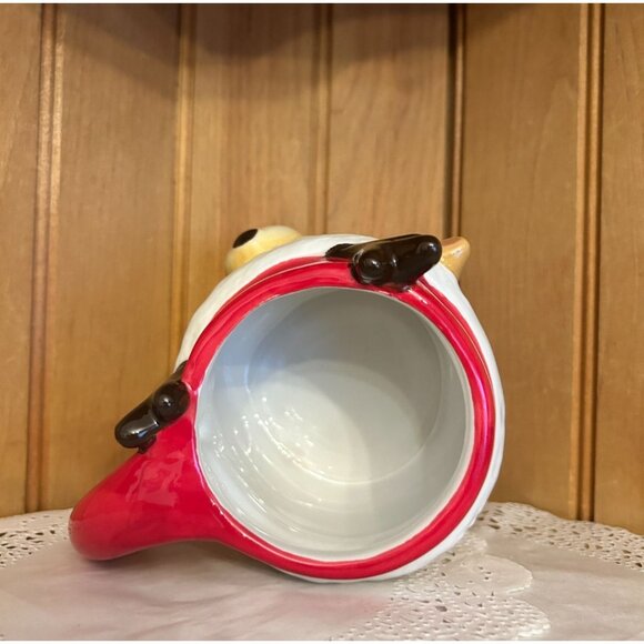 Large Reindeer Retro Christmas Mug Boston Warehouse Antlers & Santa Hat 16oz - Picture 6 of 7